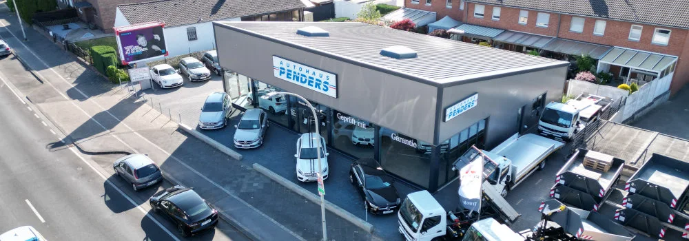Standort Verkauf: Autohaus Penders an der Krefelder Straße 455 aus der Luft